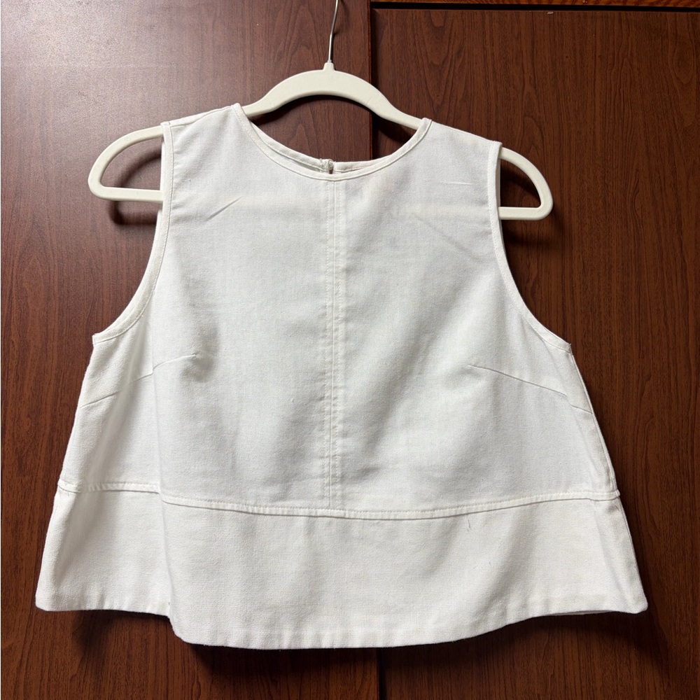Forever 21 Cream Sleeveless Blouse